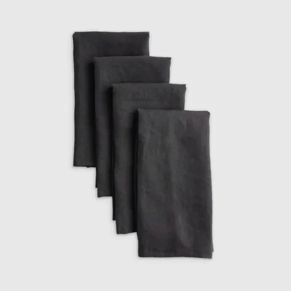 ONE QUINCE European Linen Napkins (Set of 4) CHARCOAL - Picture 1 of 3